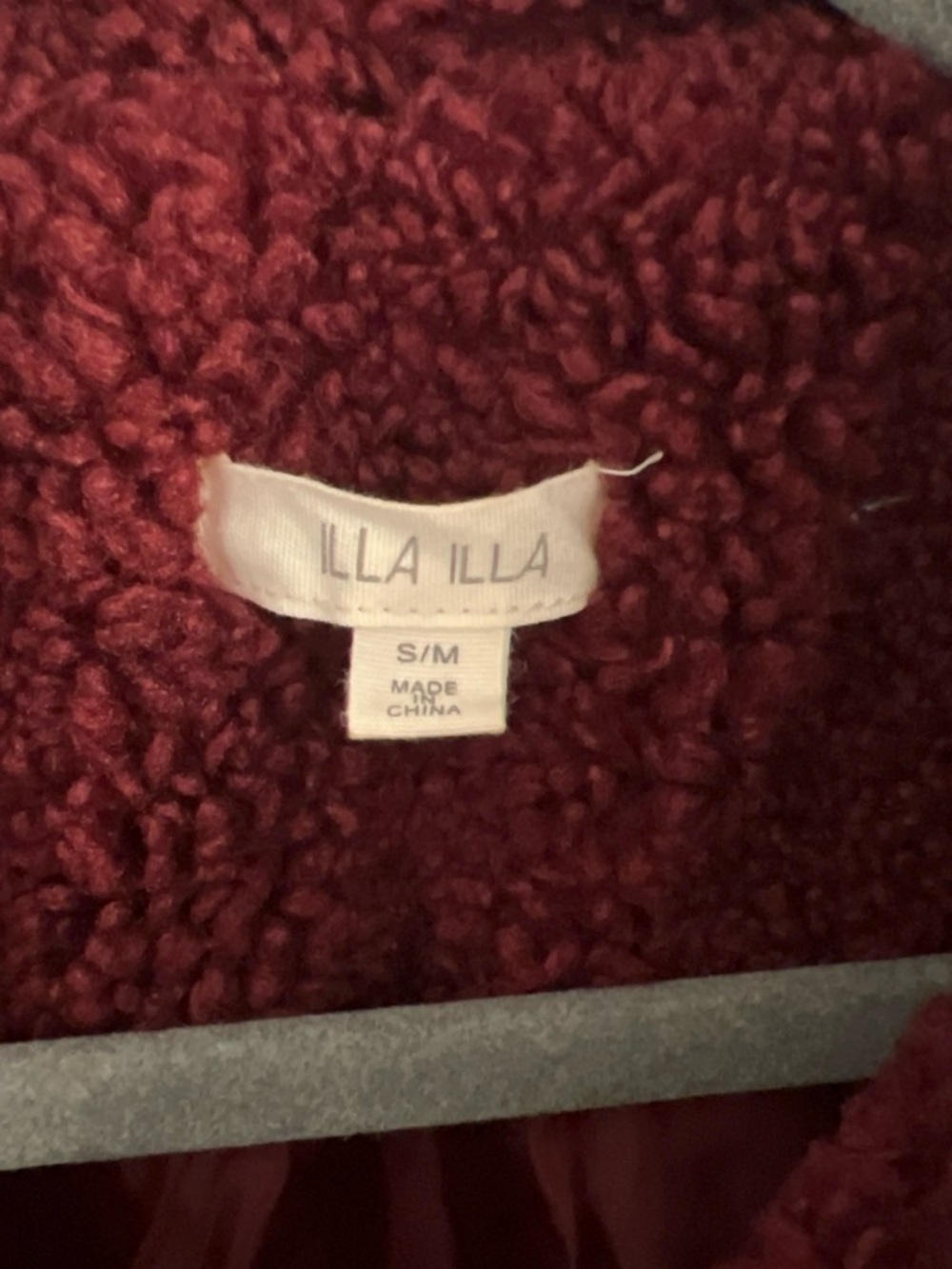 ILLA ILLA Deep Wine Teddy Zip Jacket - Picture 3 of 3